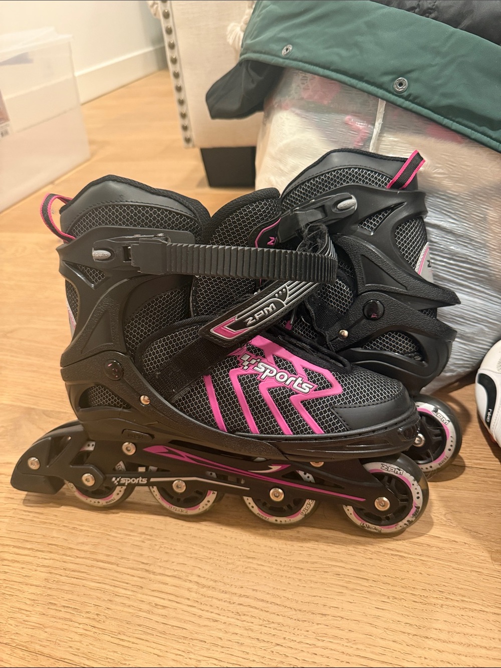 Adjustable Inline Skates - Black and Pink sz 4-8